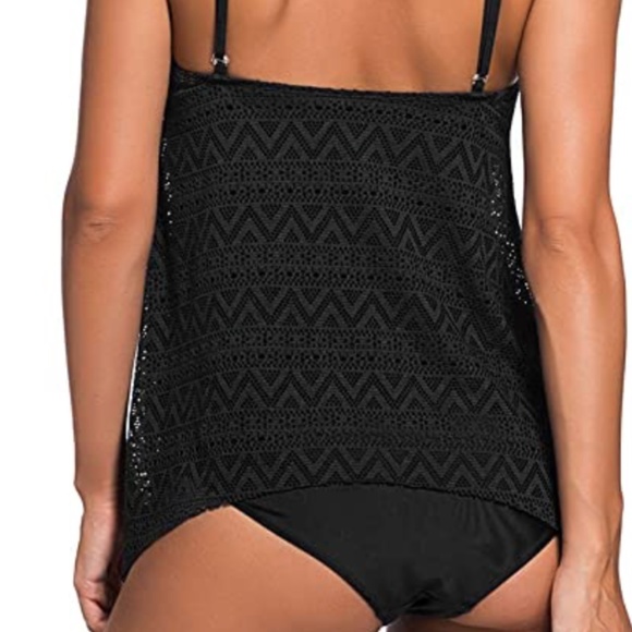 NWOT 🌺 Black Swimsuit Tankini Top | Medium - Picture 8 of 8